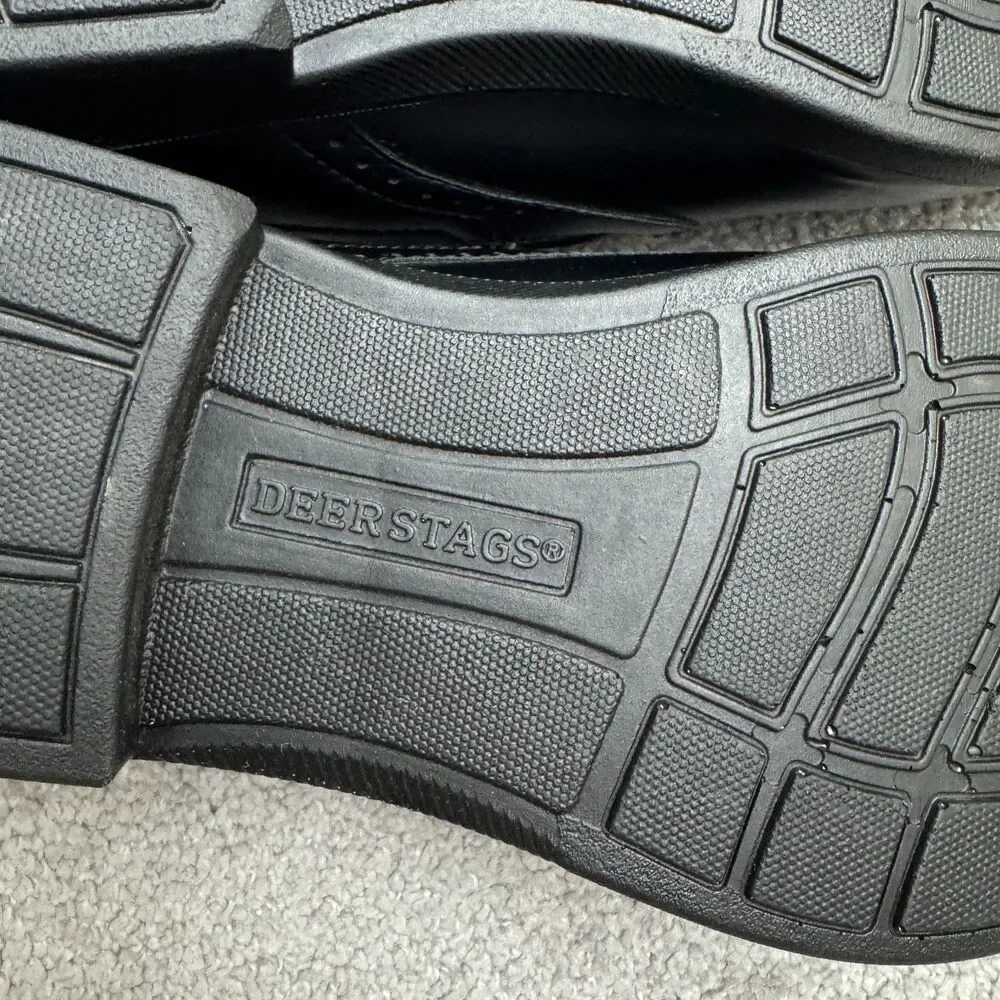 Deer Stags Refine Moc Toe Loafer Slip On Comfort Dress Shoes 10.5 Black Leather